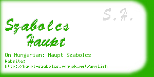 szabolcs haupt business card